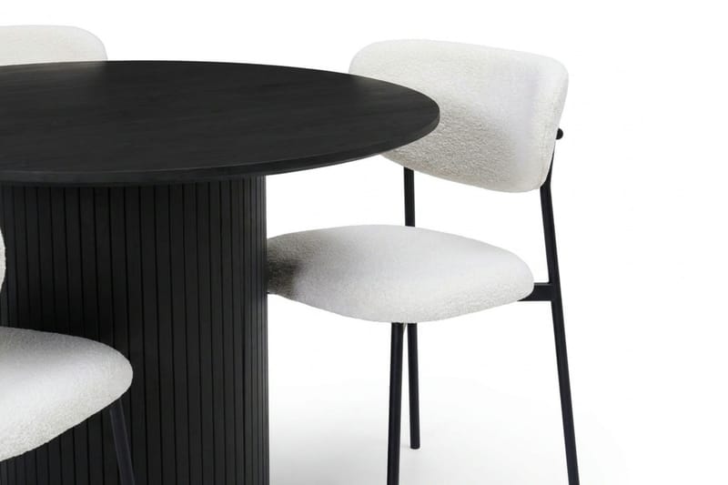 Kopparbo spisegruppe rund 110 cm svart med 4 Lucy spisestoler - Svart - Møbler - Bord - Spisegruppe