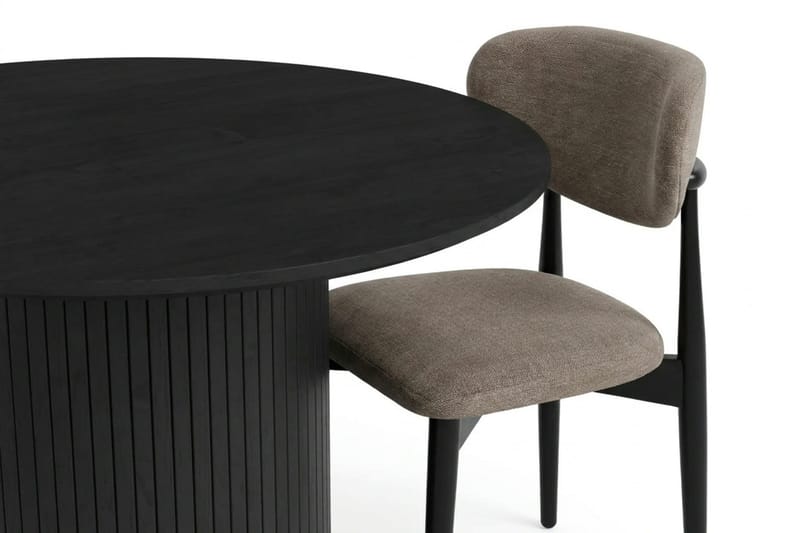 Kopparbo spisegruppe rund 110 cm svart med 4 Molly spisestoler - Svart - Møbler - Bord - Spisegruppe