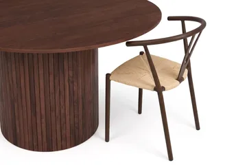 Kopparbo Spisegruppe rund 110 cm Valnøtt med 4 Elysia Spisestoler - Valnøtt - Møbler - Bord - Spisegruppe