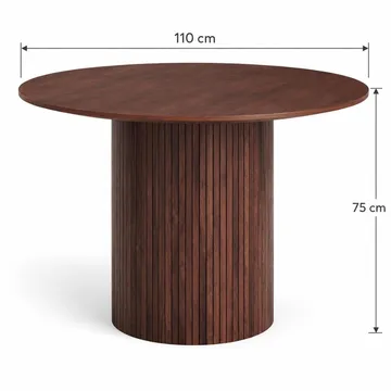 Kopparbo Spisegruppe rund 110 cm Valnøtt med 4 Nala Spisestoler - Valnøtt - Møbler - Bord - Spisegruppe