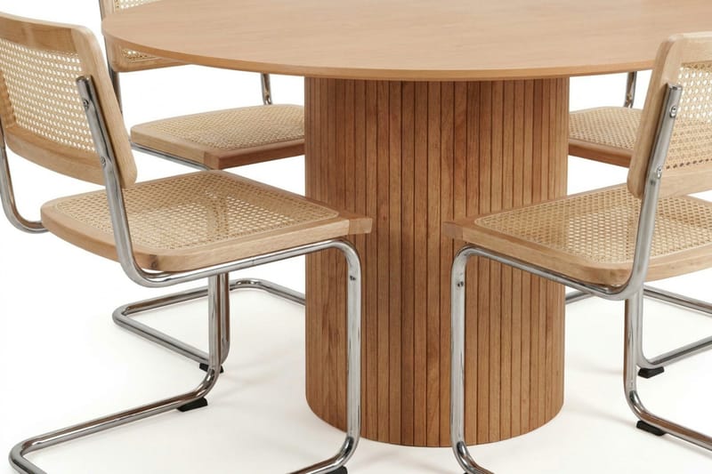 Kopparbo spisegruppe rund 130 cm eik med 6 Build spisestoler - Eik - Møbler - Bord - Spisegruppe