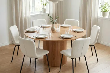Kopparbo spisegruppe rund 130 cm eik med 6 Katy spisestoler - Eik - Møbler - Bord - Spisegruppe