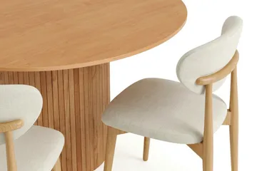 Kopparbo spisegruppe rund 130 cm eik med 6 Molly spisestoler - Eik - Møbler - Bord - Spisegruppe