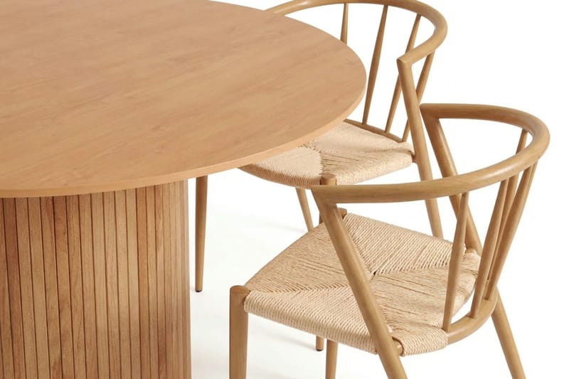 Kopparbo spisegruppe rund 130 cm eik med 6 Winston spisestoler - Eik - Møbler - Bord - Spisegruppe