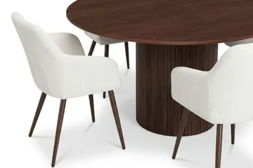 Kopparbo spisegruppe rund 130 cm valnøtt med 6 Filippa spisestoler - Valnøtt - Møbler - Bord - Spisegruppe