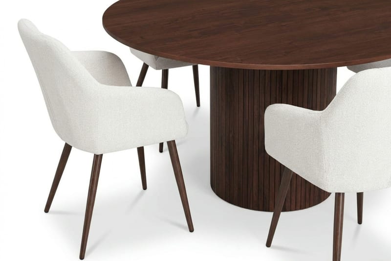 Kopparbo spisegruppe rund 130 cm valnøtt med 6 Filippa spisestoler - Valnøtt - Møbler - Bord - Spisegruppe