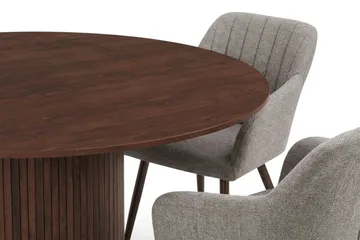 Kopparbo spisegruppe rund 130 cm valnøtt med 6 Filippa spisestoler - Valnøtt - Møbler - Bord - Spisegruppe