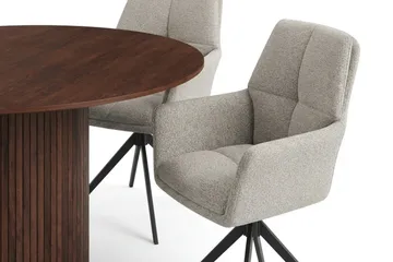Kopparbo spisegruppe rund 130 cm valnøtt med 6 Torsby spisestoler - Valnøtt - Møbler - Bord - Spisegruppe
