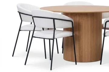 Kopparbo spisegruppe rund 150 cm eik med 6 Karol spisestoler - Eik - Møbler - Bord - Spisegruppe