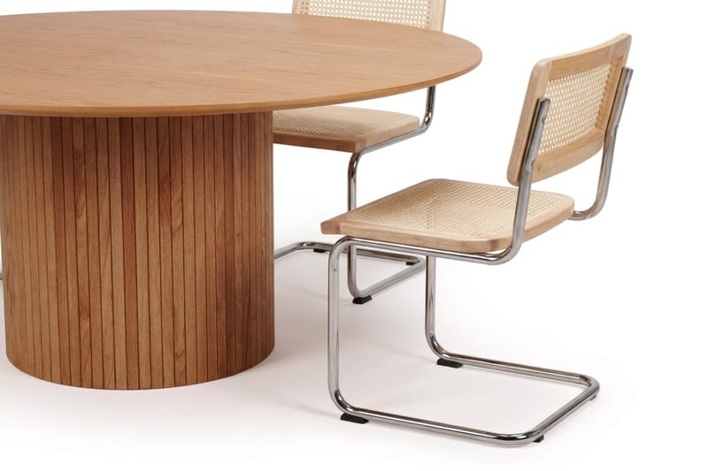 Kopparbo spisegruppe rund 180 cm eik med 8 Build spisestoler - Eik - Møbler - Bord - Spisegruppe