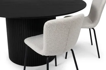 Kopparbo spisegruppe rund 180 cm svart med 8 Katy spisestoler - Svart - Møbler - Bord - Spisegruppe