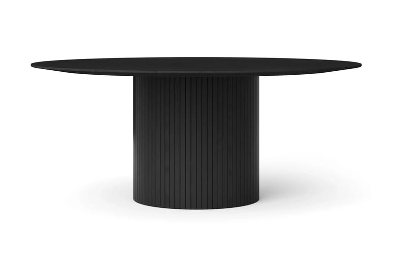 Kopparbo spisegruppe rund 180 cm svart med 8 Lucy spisestoler - Svart - Møbler - Bord - Spisegruppe