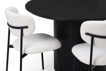 Kopparbo spisegruppe rund 180 cm svart med 8 Lucy spisestoler - Svart - Møbler - Bord - Spisegruppe