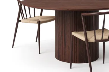 Kopparbo spisegruppe rund 180 cm valnøtt med 8 Winston spisestoler - Valnøtt - Møbler - Bord - Spisegruppe