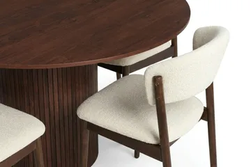Kopparbo spisegruppe rund ca. 150 cm valnøtt med 6 Nala spisestoler - Valnøtt - Møbler - Bord - Spisegruppe