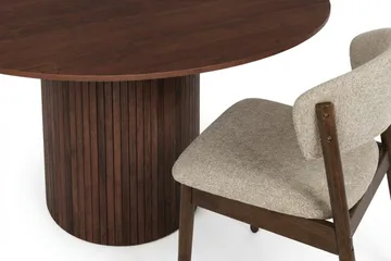 Kopparbo spisegruppe rund ca. 150 cm valnøtt med 6 Nala spisestoler - Valnøtt - Møbler - Bord - Spisegruppe