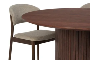 Kopparbo spisegruppe rund ca. 180 cm valnøtt med 8 Nala spisestoler - Valnøtt - Møbler - Bord - Spisegruppe