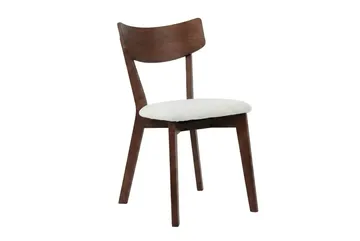 Kopparbo spisegruppe rundt 110 cm i valnøtt med 4 Amelia spisestoler med pute - Valnøtt/Beige - Møbler - Bord - Spisegruppe