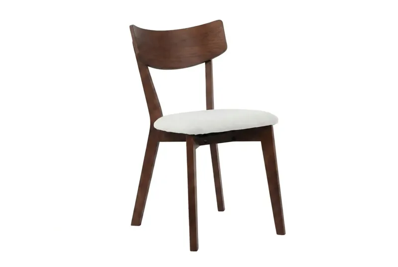 Kopparbo spisegruppe rundt 110 cm i valnøtt med 4 Amelia spisestoler med pute - Valnøtt/Beige - Møbler - Bord - Spisegruppe