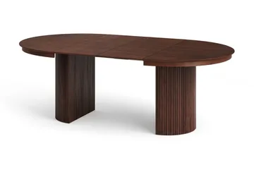 Kopparbo spisegruppe uttrekkbar rund 120-220 cm valnøtt med 4 Jolie spisestoler - Møbler - Bord - Spisegruppe