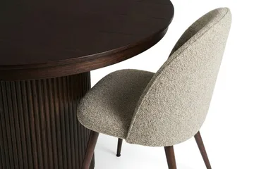 Kopparbo uttrekkbart rundt 120-220 cm røkt eik med 4 Nibe Plus spisestoler - Røkt eik - Møbler - Bord - Spisegruppe