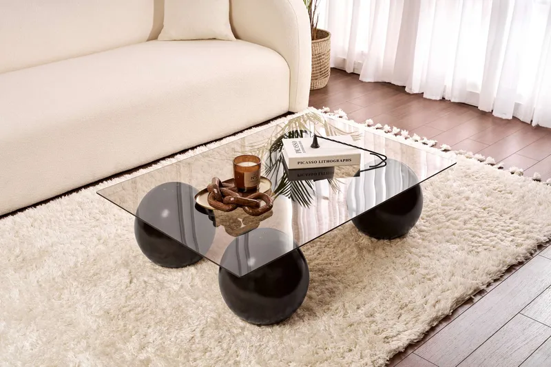 Koushik Sofabord 110 cm, Svart og bronse