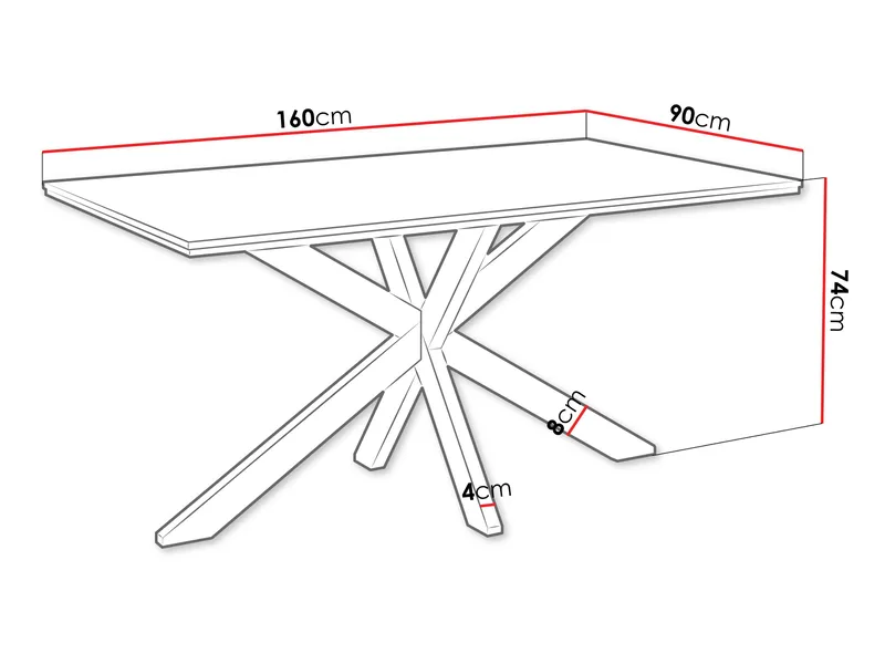 Kovrel Spisebord 160 cm Rektangulær - Svart - Møbler - Bord - Spisebord & kjøkkenbord