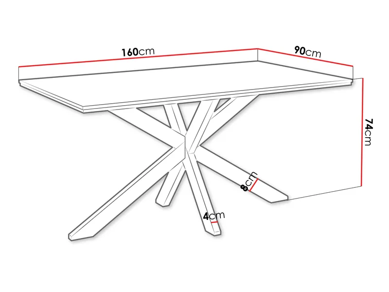 Kovrel Spisebord 160 cm Rektangulær - Svart/Brun - Møbler - Bord - Spisebord & kjøkkenbord
