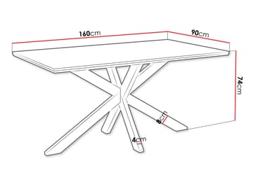 Kovrel Spisebord 160 Rektangulær - Svart/Grå - Møbler - Bord - Spisebord & kjøkkenbord