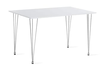 Kranstull Spisebord 120 cm + 4 stk Naira stol grå med svarte ben - Hvit/Grå - Møbler - Bord - Spisegruppe
