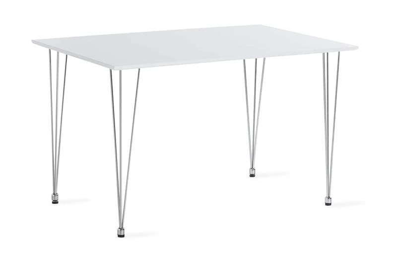 Kranstull Spisebord 120 cm + 4 stk Naira stol grå med svarte ben - Hvit/Grå - Møbler - Bord - Spisegruppe