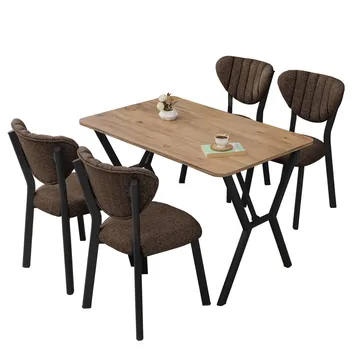 Krylor spisegruppe bord 110 cm + 4 stoler - Brun og Valnøtt - Møbler - Bord - Spisegruppe