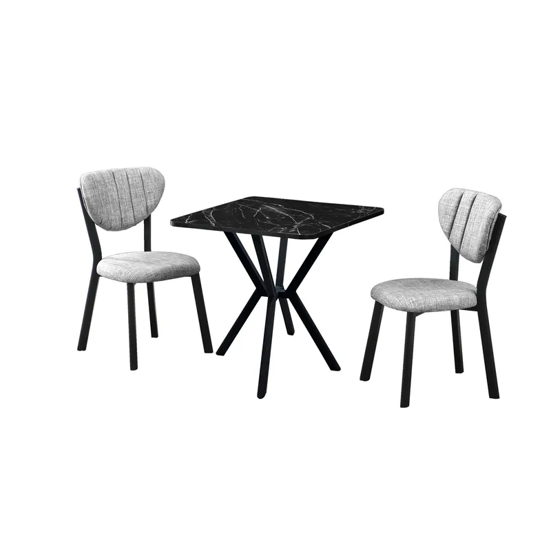 Krylor spisegruppe bord 70 cm + 2 stoler, Grå Svart