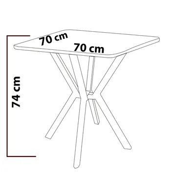 Krylor spisegruppe bord 70 cm + 2 stoler - Grå Svart - Møbler - Bord - Spisegruppe