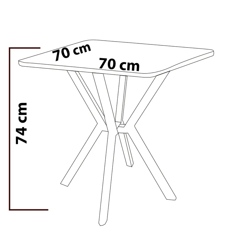 Krylor spisegruppe bord 70 cm + 2 stoler - Grå Svart - Møbler - Bord - Spisegruppe