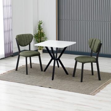 Krylor spisegruppe bord 70 cm + 2 stoler - Grønn Hvit - Møbler - Bord - Spisegruppe