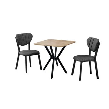 Krylor spisegruppe bord 70 cm + 2 stoler - Antrasitt/Valnøtt - Møbler - Bord - Spisegruppe