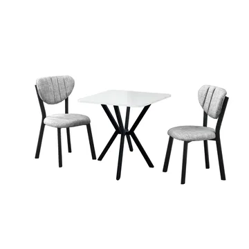 Krylor spisegruppe bord 70 cm + 2 stoler - Grå Hvit - Møbler - Bord - Spisegruppe