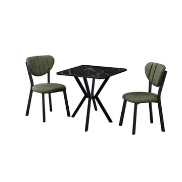 Krylor spisegruppe bord 70 cm + 2 stoler - Grønn Svart - Møbler - Bord - Spisegruppe