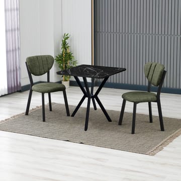 Krylor spisegruppe bord 70 cm + 2 stoler - Grønn Svart - Møbler - Bord - Spisegruppe