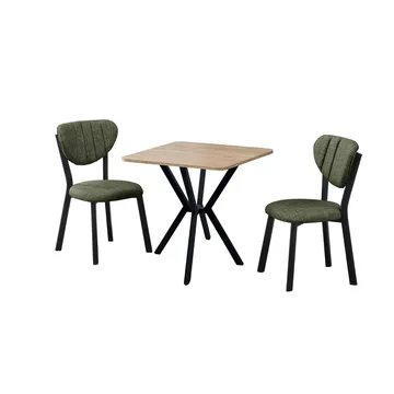Krylor spisegruppe bord 70 cm + 2 stoler - Grønn Valnøtt - Møbler - Bord - Spisegruppe