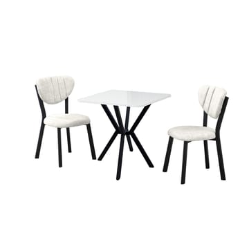 Krylor spisegruppe bord 70 cm + 2 stoler - Krem Hvit - Møbler - Bord - Spisegruppe