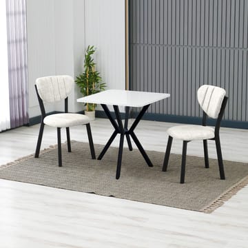 Krylor spisegruppe bord 70 cm + 2 stoler - Krem Hvit - Møbler - Bord - Spisegruppe