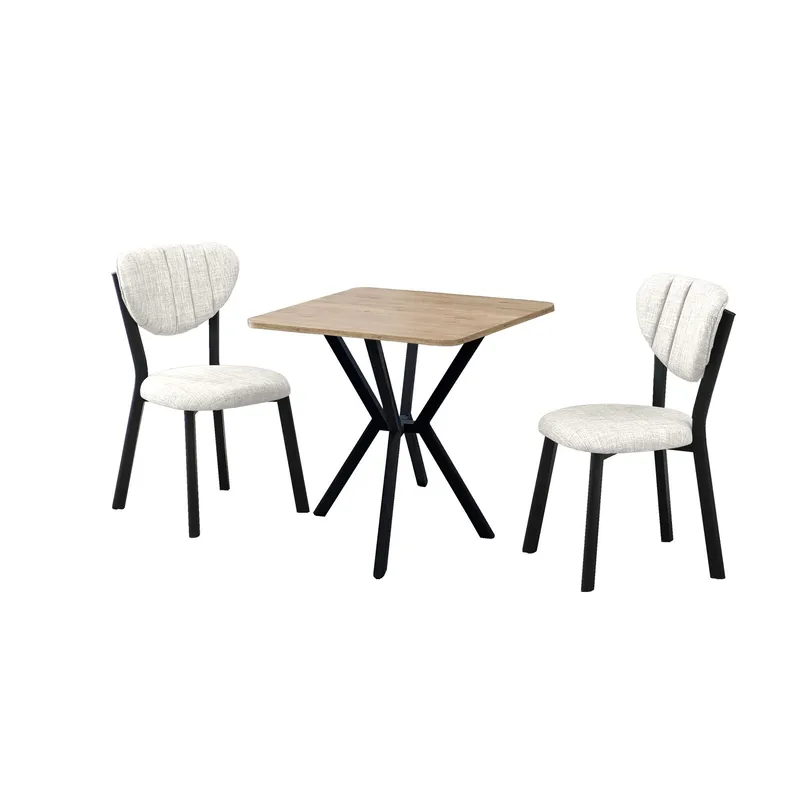 Krylor spisegruppe bord 70 cm + 2 stoler, Krem Valnøtt