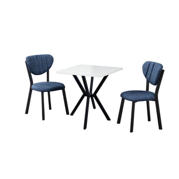 Krylor spisegruppe bord 70 cm + 2 stoler - Marineblå, Hvit - Møbler - Bord - Spisegruppe