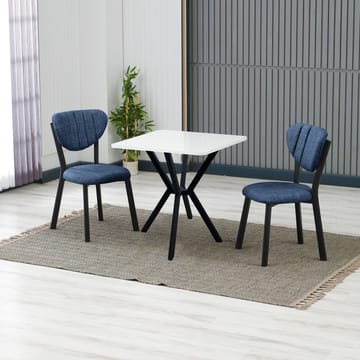 Krylor spisegruppe bord 70 cm + 2 stoler - Marineblå, Hvit - Møbler - Bord - Spisegruppe