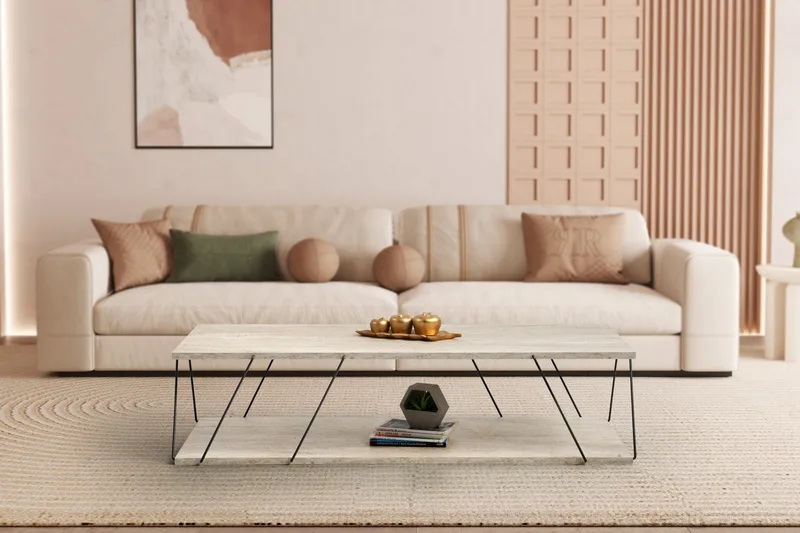 Labranda Sofabord 120 cm - Svart/Marmor - Møbler - Bord - Marmorbord