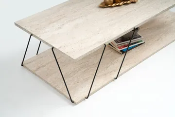 Labranda Sofabord 120 cm - Svart/Marmor - Møbler - Bord - Marmorbord