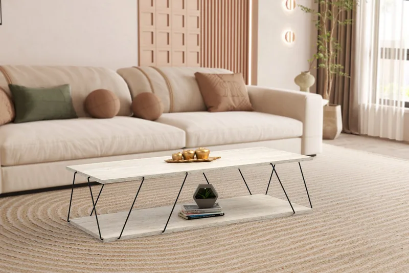 Labranda Sofabord 120 cm - Svart/Marmor - Møbler - Bord - Marmorbord