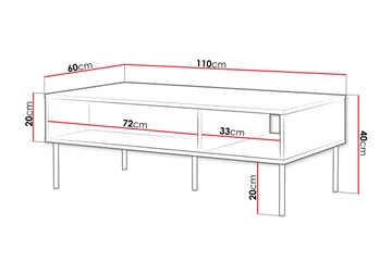 Laholm Sofabord 110 cm - Hvit - Møbler - Bord - Sofabord & salongbord
